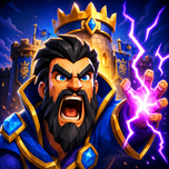 Northeld app icon — the crowned king casts lightning before his castle.