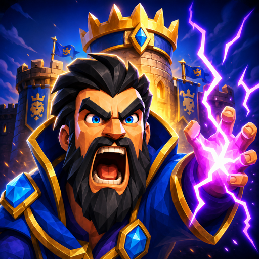 Northeld app icon — the crowned king casts lightning before his castle.