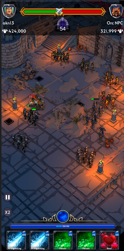 A torchlit dungeon corridor.